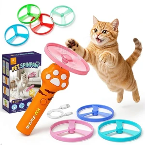 Cat Fetch Toy Auto Launcher 6 Discs 30m Range USB-C Rechargeable | Upgraded automatic disc launcher with 6 premium discs (3 glow). 30m range, USB-C rechargeable. Interactive indoor cat toy. Cat Fetch Toy Auto Launcher 6 Discs 30m Range USB-C Rechargeable | Upgraded automatic disc launcher with 6 premium discs (3 glow). 30m range, USB-C rechargeable. Interactive indoor cat toy.