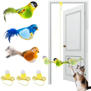 3 Pack Interactive Cat Toys with Chirping Bird Sound Door Frame Cat Toy Hanging Teaser, Automatic Cat Door Toy for Indoor Cats, Feather Toy for Bored Cats 3 Pack Interactive Cat Toys with Chirping Bird Sound Door Frame Cat Toy Hanging Teaser, Automatic Cat Door Toy for Indoor Cats, Feather Toy for Bored Cats