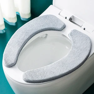 1 Pair Soft Toilet Seat Covers Plush Thick Fabric Toilet Seat Warmer Waterproof self-adhesive Reusable Machine-Washable Universal for All Types of Toilets Bathroom (Grey) 1 Pair Soft Toilet Seat Covers Plush Thick Fabric Toilet Seat Warmer Waterproof self-adhesive Reusable Machine-Washable Universal for All Types of Toilets Bathroom (Grey)