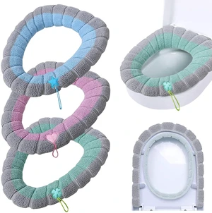Toilet Seat Pad Toilet Seat Covers with Handle Soft Bathroom Toilet Lid Cover Cushion Thicker Stretchable Washable Universal Size (Two-tone) Toilet Seat Pad Toilet Seat Covers with Handle Soft Bathroom Toilet Lid Cover Cushion Thicker Stretchable Washable Universal Size (Two-tone)