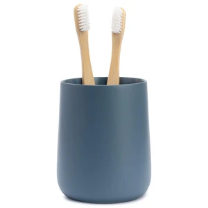 Matte Blue Bathroom Toothbrush Holder Cup - Round Matte Blue Bathroom Toothbrush Holder Cup - Round