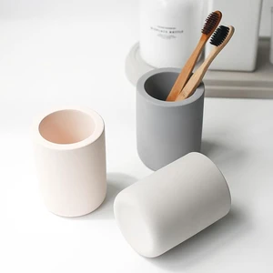 Diatomite Drying Stone Toothbrush Holder, Modern Ceramic-Look Countertop Cup with Drainage for Bathroom, Quick Drying Electric Toothbrush & Toothpaste Organizer, Stoneware Finish Diatomite Drying Stone Toothbrush Holder, Modern Ceramic-Look Countertop Cup with Drainage for Bathroom, Quick Drying Electric Toothbrush & Toothpaste Organizer, Stoneware Finish