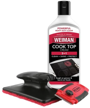 Glass & Ceramic Cooktop, Stove Top & Oven Cleaner Kit | Electric Stove Top Cleaner, Gas & Induction Cooktop Cleaner, 1 Cooktop Scraper & 3 Scrubbing Pads for Burnt-On Food & Grease Glass & Ceramic Cooktop, Stove Top & Oven Cleaner Kit | Electric Stove Top Cleaner, Gas & Induction Cooktop Cleaner, 1 Cooktop Scraper & 3 Scrubbing Pads for Burnt-On Food & Grease