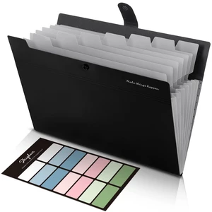 8 Pockets Expanding File Folders, Accordion Folders, Portable Paper Bill Receipt Organizer, Letter Size, Home College School Office Supplies, Black 8 Pockets Expanding File Folders, Accordion Folders, Portable Paper Bill Receipt Organizer, Letter Size, Home College School Office Supplies, Black