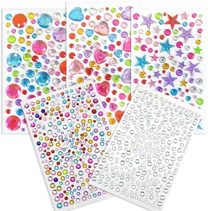 Self Adhesive Gems for Crafts, 971pcs Acrylic Bling Heart Sticker, Assorted Shapes Jewels Rhinestones, DIY Decoration Craft Supplies (A-971pcs) Self Adhesive Gems for Crafts, 971pcs Acrylic Bling Heart Sticker, Assorted Shapes Jewels Rhinestones, DIY Decoration Craft Supplies (A-971pcs)
