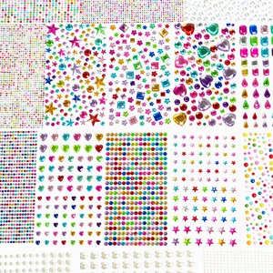 7200+ Rhinestone Gems Stickers, Self Adhesive 3D Acrylic Crystal Bling Jewels, Flat Back Assorted Shapes for Nail Face Body, Wedding Party Festival Makeup Decor 7200+ Rhinestone Gems Stickers, Self Adhesive 3D Acrylic Crystal Bling Jewels, Flat Back Assorted Shapes for Nail Face Body, Wedding Party Festival Makeup Decor