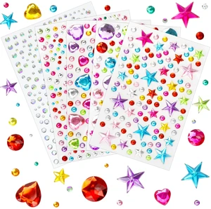 Gem Stickers Rhinestones for Crafts Scrapbook Supplies, Sparkling Cute Star Heart Round Small Stickers, Glitter Jewels Bedazzling Sticker Makeup, Diamond Art Kit DIY Decoration Gem Stickers Rhinestones for Crafts Scrapbook Supplies, Sparkling Cute Star Heart Round Small Stickers, Glitter Jewels Bedazzling Sticker Makeup, Diamond Art Kit DIY Decoration