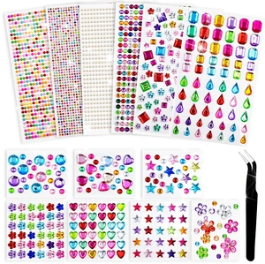 4459 Pcs Gem Stickers Rhinestone Stickers Self-Adhesive Rhinestones Acrylic Gemstone Suitable for Children's Crafts Face Decorations Parties Holidays Nail Art 4459 Pcs Gem Stickers Rhinestone Stickers Self-Adhesive Rhinestones Acrylic Gemstone Suitable for Children's Crafts Face Decorations Parties Holidays Nail Art