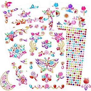 9 Sheets Gem Stickers Jewels for Crafts, Acrylic Glitter Self Adhesive Rhinestones Jewel Stickers, for Scrapbooking, Face Eye Body Makeup, DIY Decoration Butterfly Moon Heart Gems 9 Sheets Gem Stickers Jewels for Crafts, Acrylic Glitter Self Adhesive Rhinestones Jewel Stickers, for Scrapbooking, Face Eye Body Makeup, DIY Decoration Butterfly Moon Heart Gems