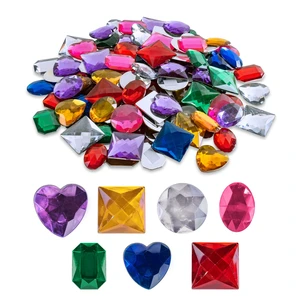 1" Assorted Colorful Adhesive Stick-On Heart Star Round Shaped Jewel Gems for Arts & Crafts, Themed Party Decoration Accessories, Children Activities (100 Pack) 1" Assorted Colorful Adhesive Stick-On Heart Star Round Shaped Jewel Gems for Arts & Crafts, Themed Party Decoration Accessories, Children Activities (100 Pack)