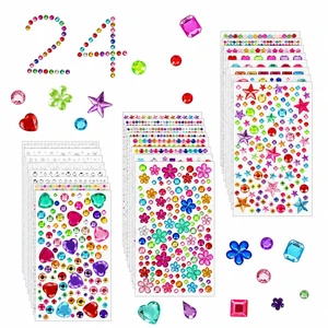 8104 Pcs Gem Stickers, Self Adhesive Rhinestone Jewel Stick for Crafts | Acrylic Bling Stickers,Face Gems,Stickers for Kids,Craft Supplies,Assorted Shapes for DIY Projects, Party Decorations 8104 Pcs Gem Stickers, Self Adhesive Rhinestone Jewel Stick for Crafts | Acrylic Bling Stickers,Face Gems,Stickers for Kids,Craft Supplies,Assorted Shapes for DIY Projects, Party Decorations