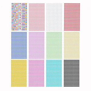 3120pcs 6mm Self-Adhesive Rhinestone Stickers Gem Stickers Jewels Crystal Embellishment Sheet for Crafts DIY Card Making (12 Sheets) 3120pcs 6mm Self-Adhesive Rhinestone Stickers Gem Stickers Jewels Crystal Embellishment Sheet for Crafts DIY Card Making (12 Sheets)