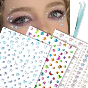 Self Adhesive Face Gems Stickers, Hair Gems Face Jewels Eye Jewels Rhinestones Festival Essentials Rave Accessories Rhinestone Stickers, Eye, Makeup for Kids,Women Self Adhesive Face Gems Stickers, Hair Gems Face Jewels Eye Jewels Rhinestones Festival Essentials Rave Accessories Rhinestone Stickers, Eye, Makeup for Kids,Women