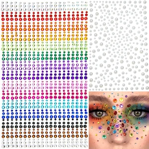 1250 Pcs Self Adhesive Rhinestones Pearl for Makeup Face Gems Eyes 16 Colors Rainbow Rhinestones Face Jewels Stick on Pearls Stickers, Hair Pearl Nail Makeup DIY Decorations 1250 Pcs Self Adhesive Rhinestones Pearl for Makeup Face Gems Eyes 16 Colors Rainbow Rhinestones Face Jewels Stick on Pearls Stickers, Hair Pearl Nail Makeup DIY Decorations