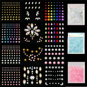 Face Jewels Crystal Stickers 12 Sheets, 15g Chunky Mix Glitter | Face Gems Self-adhesive Rhinestones Eye Face Body Rave Outfits Clothes Mermaid Makeup Jewelry Festival Decoration Face Jewels Crystal Stickers 12 Sheets, 15g Chunky Mix Glitter | Face Gems Self-adhesive Rhinestones Eye Face Body Rave Outfits Clothes Mermaid Makeup Jewelry Festival Decoration