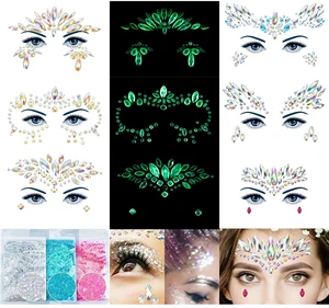 Face Gems 6 Sheets Face Jewels Stickers, 30g Chunky Mix Glitter | Self-adhesive Rhinestones Gemstones Temporary Tattoo Festival Rave Outfit Euphoria Decoration (Include 3Luminous) Face Gems 6 Sheets Face Jewels Stickers, 30g Chunky Mix Glitter | Self-adhesive Rhinestones Gemstones Temporary Tattoo Festival Rave Outfit Euphoria Decoration (Include 3Luminous)