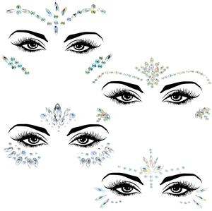 4 Sets Face Gems for Women, Self-Adhesive Glitter Freckles Face Jewels Temporary Tattoo Eye Face Gems Stickers on Rave Festival Party Gift Mermaid Rainbow Face Gem Halloween Makeup Dress-up 4 Sets Face Gems for Women, Self-Adhesive Glitter Freckles Face Jewels Temporary Tattoo Eye Face Gems Stickers on Rave Festival Party Gift Mermaid Rainbow Face Gem Halloween Makeup Dress-up