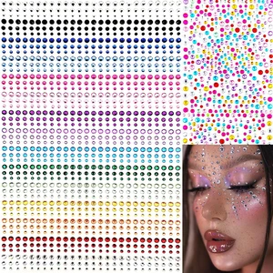 1575 Pieces Eye Face Gems Self-Adhesive Rhinestone Stickers for Makeup, Rainbow Glitters Jewels Face Stickers, for DIY Nail Body Accessories 1575 Pieces Eye Face Gems Self-Adhesive Rhinestone Stickers for Makeup, Rainbow Glitters Jewels Face Stickers, for DIY Nail Body Accessories