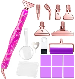 Diamond Art Pens Diamond Art Tools Painting Pen with Screw Metal Tips Multi-Placer Tool Accessories for Adults Gem Rhinestone Picker Stylus Purple Diamond Art Pens Diamond Art Tools Painting Pen with Screw Metal Tips Multi-Placer Tool Accessories for Adults Gem Rhinestone Picker Stylus Purple