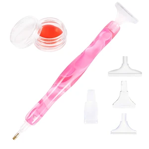 Diamond Painting Pen, Handmade Resin Diamond Painting Pens with Glue Clay and Various Tips, More Comfortable and Faster, 5D Diamond Painting Tools for Diamond Paintings Hobby (Pink) Diamond Painting Pen, Handmade Resin Diamond Painting Pens with Glue Clay and Various Tips, More Comfortable and Faster, 5D Diamond Painting Tools for Diamond Paintings Hobby (Pink)