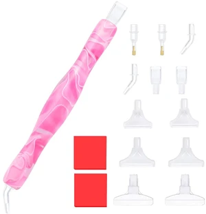 Diamond Painting Art Drilling Dot Pen with Tips Nibs Placers Tool Accessories for Adults, Gem Rhinestone Picker Stylus Lt Pink Diamond Painting Art Drilling Dot Pen with Tips Nibs Placers Tool Accessories for Adults, Gem Rhinestone Picker Stylus Lt Pink