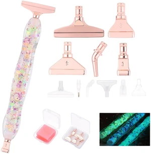 20pcs Pink Resin Diamond Painting Pen Set - Resin & Metal Drill Pen Tips | Resin Luminous 5D Point Drill Pen Tools with Wax& Storage Box Perler Beads Cross Stitch Diamonds Picker DIY Nail Art Tools 20pcs Pink Resin Diamond Painting Pen Set - Resin & Metal Drill Pen Tips | Resin Luminous 5D Point Drill Pen Tools with Wax& Storage Box Perler Beads Cross Stitch Diamonds Picker DIY Nail Art Tools