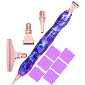 Diamond Painting Art Drill Pen Kit with Screw Steel Rose Metal Tip Nibs Placers Tool Accessories, Ergonomic Diamond Art Pen for 5D Diamond Paint Bead Dot GalaxyPurple Diamond Painting Art Drill Pen Kit with Screw Steel Rose Metal Tip Nibs Placers Tool Accessories, Ergonomic Diamond Art Pen for 5D Diamond Paint Bead Dot GalaxyPurple