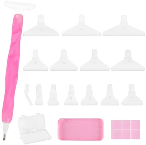 Diamond Art Pens 24P, Acrylic Diamond Painting Pen with Various Tips and Dotting Clay, Ergonomic Diamond Art Tools Set for 5D Gem Paintings (Pink) Diamond Art Pens 24P, Acrylic Diamond Painting Pen with Various Tips and Dotting Clay, Ergonomic Diamond Art Tools Set for 5D Gem Paintings (Pink)