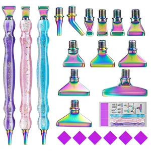 Diamond Art Pens, 21Pcs Diamond Painting Pen Kit, Dimond Painting Accessories Tools with Stainless Steel & Colored Threaded Metal Tips, Ergonomic Design Gem Art Kits for DIY Art Supplies Diamond Art Pens, 21Pcs Diamond Painting Pen Kit, Dimond Painting Accessories Tools with Stainless Steel & Colored Threaded Metal Tips, Ergonomic Design Gem Art Kits for DIY Art Supplies