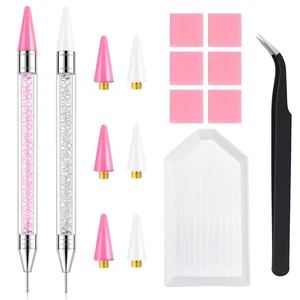 Rhinestone Picker Tool, 2 Bedazzling Pen, 6 Extra Wax Tips&Tweezer | 16Pcs Bedazzling Tools, Diamond Painting Dotting Pen with Precision Tweezer, Nail Art DIY Kit Rhinestone Picker Tool, 2 Bedazzling Pen, 6 Extra Wax Tips&Tweezer | 16Pcs Bedazzling Tools, Diamond Painting Dotting Pen with Precision Tweezer, Nail Art DIY Kit