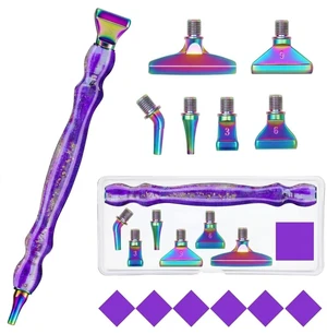 Diamond Art Pens, 14Pcs Diamond Painting Pen Kit with Stainless Steel Tips | Diamond Painting Kit Accessories, With Colored Threaded Metal Tips, Ergonomic Gem Art Tools for DIY Craft Projects,Purple Diamond Art Pens, 14Pcs Diamond Painting Pen Kit with Stainless Steel Tips | Diamond Painting Kit Accessories, With Colored Threaded Metal Tips, Ergonomic Gem Art Tools for DIY Craft Projects,Purple