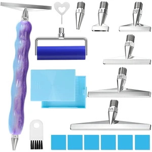 Diamond Art Pens Kits, Diamond Painting Pens with Screw 1, 5, 10, 15, 20, 25, Metal Multi-Placer Thin Tips, Diamond Art Tools and Accessories for Beginners and Lovers (BluePurple) Diamond Art Pens Kits, Diamond Painting Pens with Screw 1, 5, 10, 15, 20, 25, Metal Multi-Placer Thin Tips, Diamond Art Tools and Accessories for Beginners and Lovers (BluePurple)