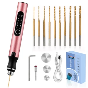 3-Speed Cordless Mini Drill Pen With 10 Small Drill Bits, Rechargeable Electric Hand Drill Pin Vise, Resin Drill Set For Jewelry Making, Resin, Plastic, Wood, Keychains DIY (PINK) 3-Speed Cordless Mini Drill Pen With 10 Small Drill Bits, Rechargeable Electric Hand Drill Pin Vise, Resin Drill Set For Jewelry Making, Resin, Plastic, Wood, Keychains DIY (PINK)
