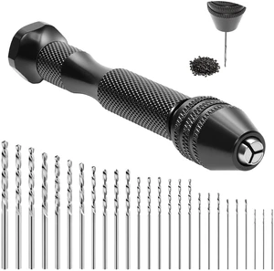 Micro Drill Bit Set with 26Pcs HSS & Carbon Steel Micro Drill Bits (0.5-3.2mm), Pin Vise Hand Drill Set for Resin Casting, Jewelry Making, PCB Drilling, Modeling, and Small Craft Holes Micro Drill Bit Set with 26Pcs HSS & Carbon Steel Micro Drill Bits (0.5-3.2mm), Pin Vise Hand Drill Set for Resin Casting, Jewelry Making, PCB Drilling, Modeling, and Small Craft Holes