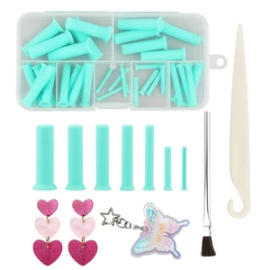 Resin Hole Maker Tool Set, 37PCS Silicone Tools in 7 Sizes (2-8 mm) for Epoxy Resin, Flexible Durable Kit with Slicer and Brush for Jewelry, Keychain, Pendant and DIY Crafts Resin Hole Maker Tool Set, 37PCS Silicone Tools in 7 Sizes (2-8 mm) for Epoxy Resin, Flexible Durable Kit with Slicer and Brush for Jewelry, Keychain, Pendant and DIY Crafts