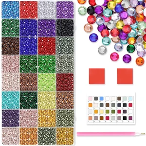 32 Colors 32,000 PCS Acrylic Diamond Painting Beads, Flat Bottom Round Rhinestones for 5D DIY Craft, Boxed with DMC Color Codes 32 Colors 32,000 PCS Acrylic Diamond Painting Beads, Flat Bottom Round Rhinestones for 5D DIY Craft, Boxed with DMC Color Codes