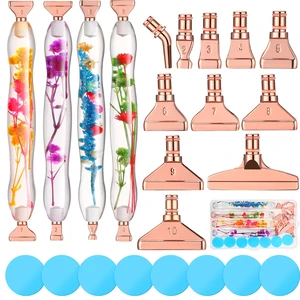 23 Pcs Flower Diamond Painting Pen Kits with Mental Tips | Ergonomic Diamond Painting Pen, Interchangeable Tips, Dual-ended Design, Includes Wax Pads and Storage Case for Crafts 23 Pcs Flower Diamond Painting Pen Kits with Mental Tips | Ergonomic Diamond Painting Pen, Interchangeable Tips, Dual-ended Design, Includes Wax Pads and Storage Case for Crafts