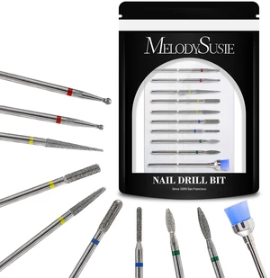 10pcs Nail Drill Bits Diamond Cuticle Set Silver | 3/32''for Nail Drill Efile,Two-Way Rotation,Acrylic Nails Poly Gel Cuticle Remove,Manicure Pedicure Tools 10pcs Nail Drill Bits Diamond Cuticle Set Silver | 3/32''for Nail Drill Efile,Two-Way Rotation,Acrylic Nails Poly Gel Cuticle Remove,Manicure Pedicure Tools