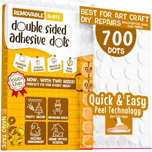 Double Sided Tape Sticky Dot Stickers 280, 350, 450, 550 or 700 Pack Removable Putty No Trace Clear Sticky Tack Waterproof Small Stickers for Festival Decoration Picture (700 Sticky Dots) Double Sided Tape Sticky Dot Stickers 280, 350, 450, 550 or 700 Pack Removable Putty No Trace Clear Sticky Tack Waterproof Small Stickers for Festival Decoration Picture (700 Sticky Dots)