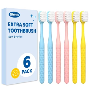 6 Pack Extra Soft Toothbrushes for Adults, Soft Bristle Toothbrush | Nano Toothbrushes with 10000 Micro Nano Bristles for Sensitive Teeth & Receding Gums 6 Pack Extra Soft Toothbrushes for Adults, Soft Bristle Toothbrush | Nano Toothbrushes with 10000 Micro Nano Bristles for Sensitive Teeth & Receding Gums