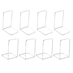 Clear Acrylic Book Ends Bookends for Shelves | 8 Piece, 7.08 x 4.72, Non-Slip, Heavy Duty, Decorative Books Holder, Bookcase Desktop Use, for Office Home School Clear Acrylic Book Ends Bookends for Shelves | 8 Piece, 7.08 x 4.72, Non-Slip, Heavy Duty, Decorative Books Holder, Bookcase Desktop Use, for Office Home School