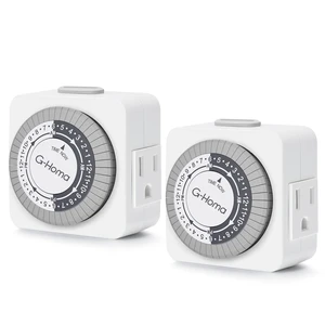 Timers for Electrical Outlets, 24 Hour Indoor Plug-in Mechanical Timer Mini, 30 Minute Intervals, 3-Prong, Daily On/Off Cycle, for Lights, Lamps (2-Pack,ETL Listed) White Timers for Electrical Outlets, 24 Hour Indoor Plug-in Mechanical Timer Mini, 30 Minute Intervals, 3-Prong, Daily On/Off Cycle, for Lights, Lamps (2-Pack,ETL Listed) White