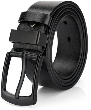 Mens Casual Dress Belt, Mens Black Leather Belt for Jeans Work | Classic Design, Size M Mens Casual Dress Belt, Mens Black Leather Belt for Jeans Work | Classic Design, Size M