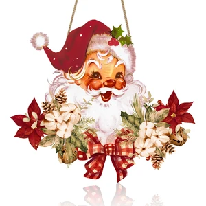 Christmas Decorations Christmas Hanging Wooden Sign - Vintage Style Santa Claus Welcome Sign for Front Door Xmas Wall Hanging Decor for Indoor Outdoor Christmas Party Supplies Christmas Decorations Christmas Hanging Wooden Sign - Vintage Style Santa Claus Welcome Sign for Front Door Xmas Wall Hanging Decor for Indoor Outdoor Christmas Party Supplies