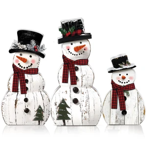 3 Pcs Snowman Christmas Decoration Rustic Wooden Indoor Decor | Farmhouse Christmas Table Decorations, Snowman Centerpieces Table Sign, Xmas Decoration for Indoor Home Kitchen Gifts Party 3 Pcs Snowman Christmas Decoration Rustic Wooden Indoor Decor | Farmhouse Christmas Table Decorations, Snowman Centerpieces Table Sign, Xmas Decoration for Indoor Home Kitchen Gifts Party