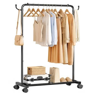 Portable Clothes Rack for Bedroom: 4 Lockable Wheel Move Room-to-Room | Laundry to Closet in 1 Smooth Roll - No Heavy Lifting for Renters & Movers - 88 lbs Hanging Rod for Garment Coat to T-Shirt Portable Clothes Rack for Bedroom: 4 Lockable Wheel Move Room-to-Room | Laundry to Closet in 1 Smooth Roll - No Heavy Lifting for Renters & Movers - 88 lbs Hanging Rod for Garment Coat to T-Shirt