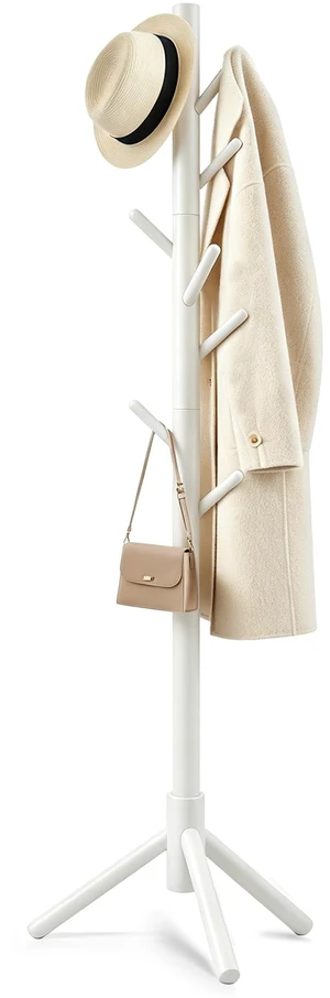 Wooden Coat Rack Freestanding | Coat rack with 8 Hooks & 3 Adjustable Sizes for Clothes, Space-Saving Design for Bedroom Office Entrance Holds Hats Coats Wooden Coat Rack Freestanding | Coat rack with 8 Hooks & 3 Adjustable Sizes for Clothes, Space-Saving Design for Bedroom Office Entrance Holds Hats Coats