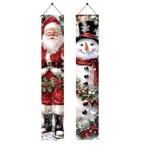 2PCS Christmas Porch Banner Decorations 71 x 12 Inch Santa and Snowman Hanging Sign Outdoor Vertical Front Door Holiday Banner for Winter Yard Party Home Wall Entryway Decor 2PCS Christmas Porch Banner Decorations 71 x 12 Inch Santa and Snowman Hanging Sign Outdoor Vertical Front Door Holiday Banner for Winter Yard Party Home Wall Entryway Decor