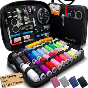 Sewing Kit for Adults, 100-Piece Hand Sewing Needle & Thread Kit | Portable travel case with 24 thread colors for beginners and quick clothing repairs, buttons, small tears and loose hems Sewing Kit for Adults, 100-Piece Hand Sewing Needle & Thread Kit | Portable travel case with 24 thread colors for beginners and quick clothing repairs, buttons, small tears and loose hems
