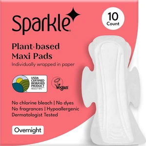 Sanitary Pads for Women Overnight, Plant-Based Maxi Pads with Wings | Feminine Pads | Organic Pads | Period Pad Softer Than Cotton Pads, Heavy Absorbency, Unscented (Overnight Pads, 10 Count) Sanitary Pads for Women Overnight, Plant-Based Maxi Pads with Wings | Feminine Pads | Organic Pads | Period Pad Softer Than Cotton Pads, Heavy Absorbency, Unscented (Overnight Pads, 10 Count)